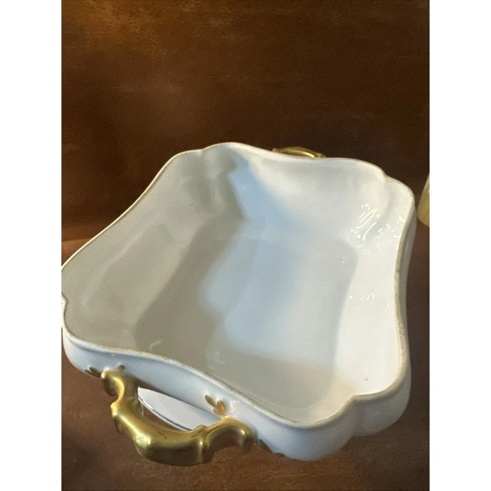 Antique Haviland Limoges H&C France Gold Gilt Lidded Covered Caserole 1890s